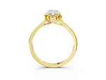 Emerald Cut Diamond Solitaire Ring in Yellow gold with Flower Prong Setting_21