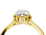 Emerald Cut Diamond Solitaire Ring in Yellow gold with Flower Prong Setting_22