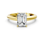 Emerald Cut Diamond Solitaire Ring in Yellow gold with Prong Setting and Rounded Band_18
