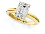 Emerald Cut Diamond Solitaire Ring in Yellow gold with Prong Setting and Rounded Band_19