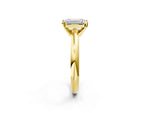 Emerald Cut Diamond Solitaire Ring in Yellow gold with Prong Setting and Rounded Band_20