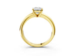 Emerald Cut Diamond Solitaire Ring in Yellow gold with Prong Setting and Rounded Band_21