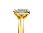Emerald Cut Diamond Solitaire Ring in Yellow gold with Prong Setting and Rounded Band_23