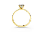 Emerald Cut Diamond Solitaire Ring in Yellow gold with Round Pavé Band_33