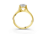 Emerald Cut Diamond Solitaire Ring in Yellow gold with Smooth Wide Band and Prong Setting_3