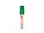 Emerald Cut Emerald Eternity Band in Rose gold with Prong Setting_2