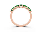Emerald Cut Emerald Eternity Band in Rose gold with Prong Setting_3