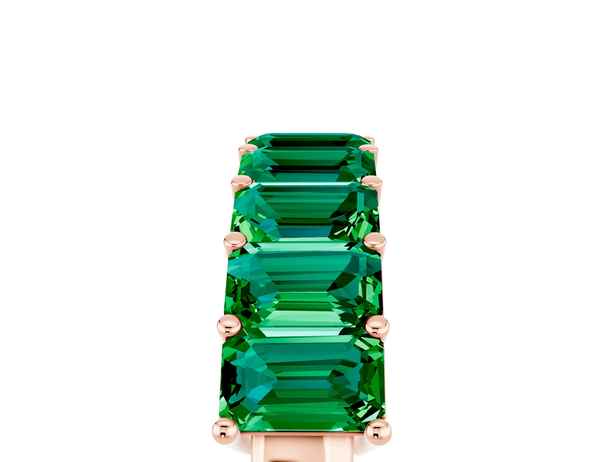 Emerald Cut Emerald Eternity Band in Rose gold with Prong Setting_5