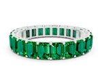 Emerald Cut Emerald Eternity Band in White gold with Aligned Shared Prong Setting