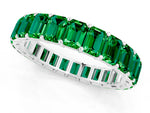 Emerald Cut Emerald Eternity Band in White gold with Aligned Shared Prong Setting_1