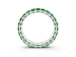 Emerald Cut Emerald Eternity Band in White gold with Aligned Shared Prong Setting_3