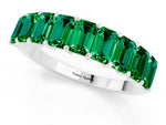 Emerald Cut Emerald Eternity Band in White gold with Prong Setting_1