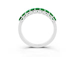 Emerald Cut Emerald Eternity Band in White gold with Prong Setting_3
