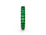Emerald Cut Emerald Eternity Band in Yellow gold with Aligned Shared Prong Setting_2