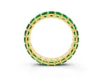 Emerald Cut Emerald Eternity Band in Yellow gold with Aligned Shared Prong Setting_3