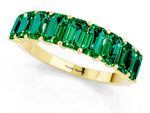 Emerald Cut Emerald Eternity Band in Yellow gold with Prong Setting_1