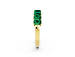 Emerald Cut Emerald Eternity Band in Yellow gold with Prong Setting_2