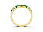 Emerald Cut Emerald Eternity Band in Yellow gold with Prong Setting_3