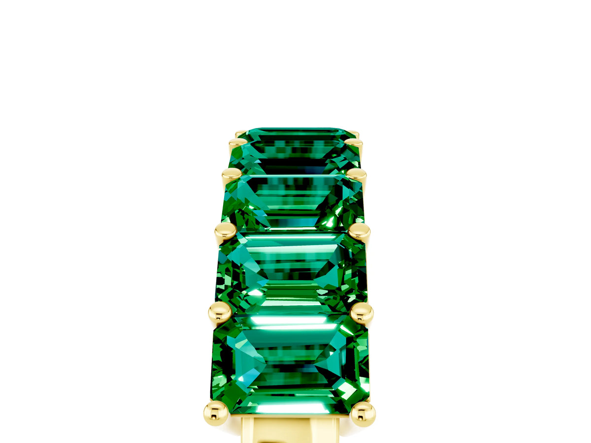 Emerald Cut Emerald Eternity Band in Yellow gold with Prong Setting_5