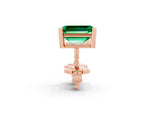 Emerald Cut Emerald Stud Earrings in Rose gold with Basket Setting_2