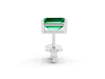 Emerald Cut Emerald Stud Earrings in White gold with Basket Setting_2