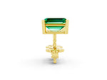 Emerald Cut Emerald Stud Earrings in Yellow gold with Basket Setting_2