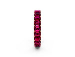 Emerald Cut Garnet Eternity Band in Rose gold with Aligned Shared Prong Setting_2