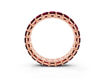 Emerald Cut Garnet Eternity Band in Rose gold with Aligned Shared Prong Setting_3