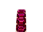 Emerald Cut Garnet Eternity Band in Rose gold with Aligned Shared Prong Setting_5