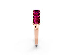 Emerald Cut Garnet Eternity Band in Rose gold with Prong Setting_2