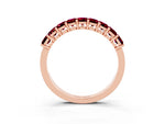 Emerald Cut Garnet Eternity Band in Rose gold with Prong Setting_3