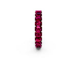 Emerald Cut Garnet Eternity Band in White gold with Aligned Shared Prong Setting_2