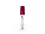 Emerald Cut Garnet Eternity Band in White gold with Prong Setting_2