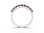 Emerald Cut Garnet Eternity Band in White gold with Prong Setting_3