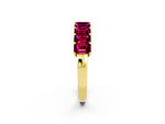 Emerald Cut Garnet Eternity Band in Yellow gold with Prong Setting_2