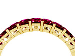 Emerald Cut Garnet Eternity Band in Yellow gold with Prong Setting_4