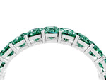 Emerald Cut Green Sapphire Eternity Band in Platinum with Aligned Shared Prong Setting_4