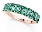 Emerald Cut Green Sapphire Eternity Band in Rose gold with Prong Setting_1