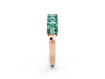 Emerald Cut Green Sapphire Eternity Band in Rose gold with Prong Setting_2