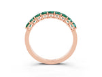 Emerald Cut Green Sapphire Eternity Band in Rose gold with Prong Setting_3