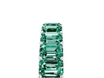 Emerald Cut Green Sapphire Eternity Band in Silver with Aligned Shared Prong Setting_5