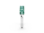 Emerald Cut Green Sapphire Eternity Band in Silver with Prong Setting_2