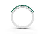Emerald Cut Green Sapphire Eternity Band in Silver with Prong Setting_3