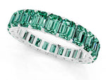 Emerald Cut Green Sapphire Eternity Band in White gold with Aligned Shared Prong Setting_1