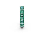 Emerald Cut Green Sapphire Eternity Band in White gold with Aligned Shared Prong Setting_2