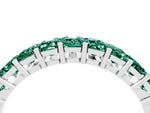 Emerald Cut Green Sapphire Eternity Band in White gold with Prong Setting_4