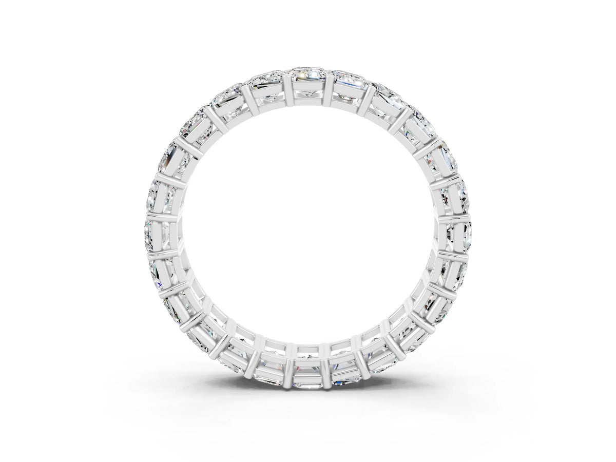 Emerald Cut Moissanite Eternity Band in Platinum with Aligned Shared Prong Setting_3
