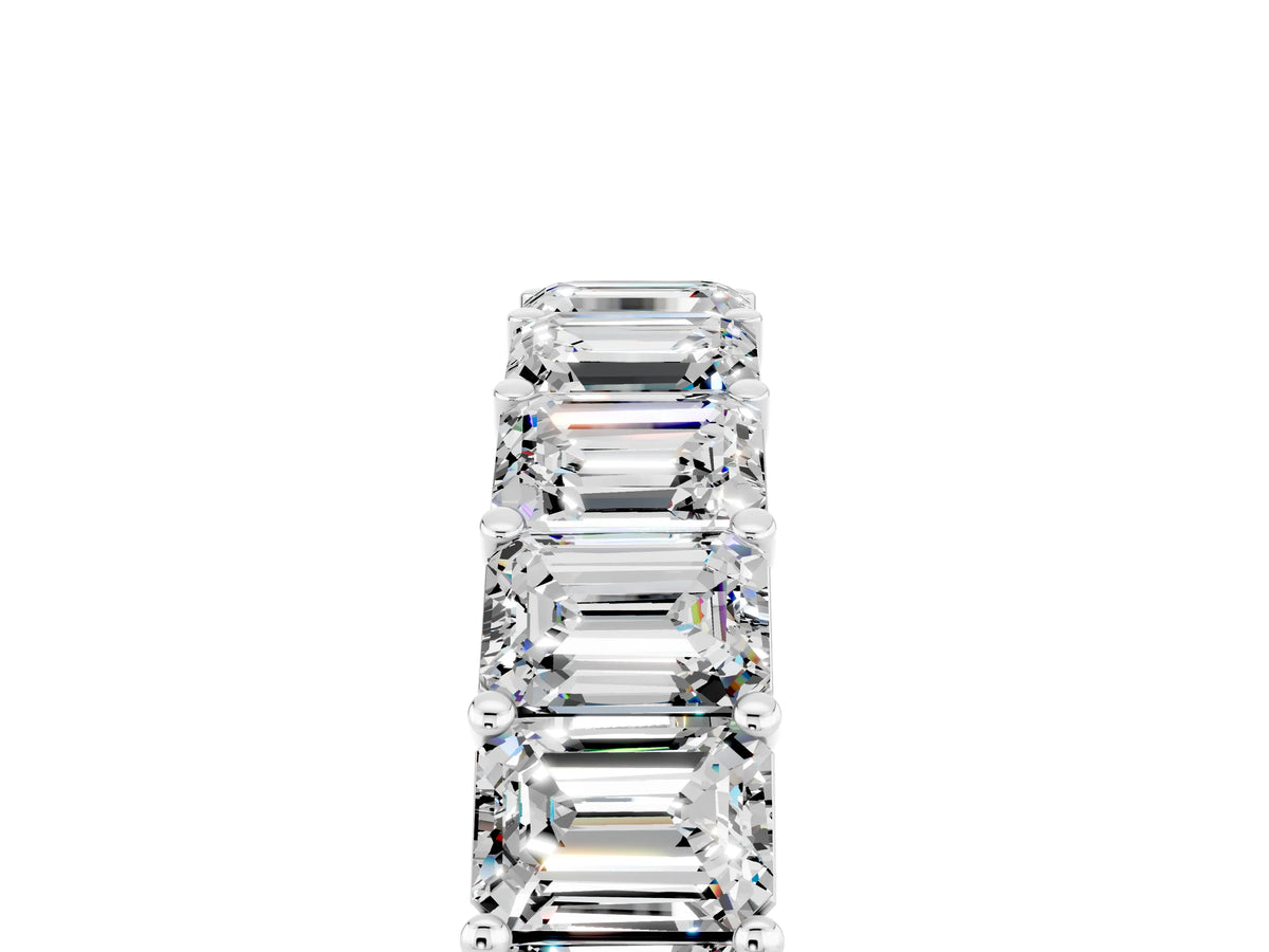 Emerald Cut Moissanite Eternity Band in Platinum with Aligned Shared Prong Setting_5