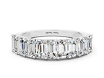 Emerald Cut Moissanite Eternity Band in Platinum with Prong Setting