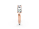 Emerald Cut Moissanite Eternity Band in Rose gold with Prong Setting_2